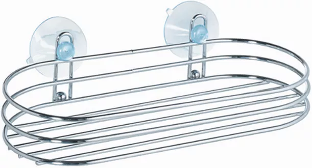 Drahtkorb m.Saugnapf oval kurz verchromt